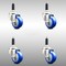 Service Caster 3 Inch 316SS Blue Polyurethane Swivel 3/4 Inch Expanding Stem Caster Set SCC SCC-SS316EX20S314-PPUB-BLUE-34-4 - alternate 1
